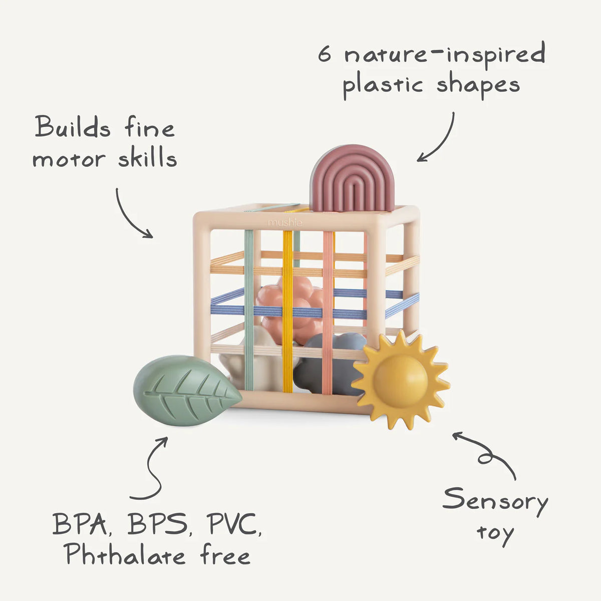 Mushie | Elastische vormensorteerder – Elastic Shape Sorter