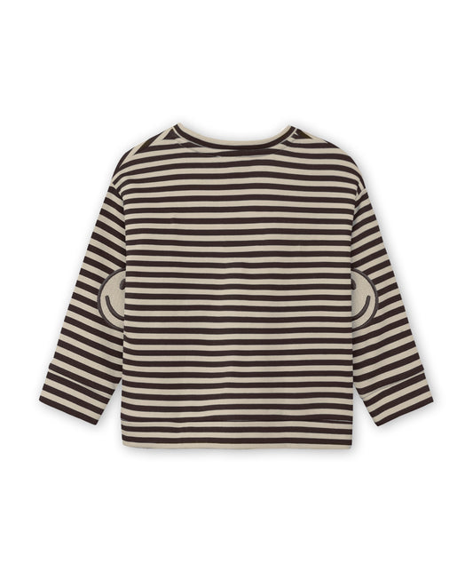 Fliink | Alvin gestreepte sweater Coffee Bean / Sandshell