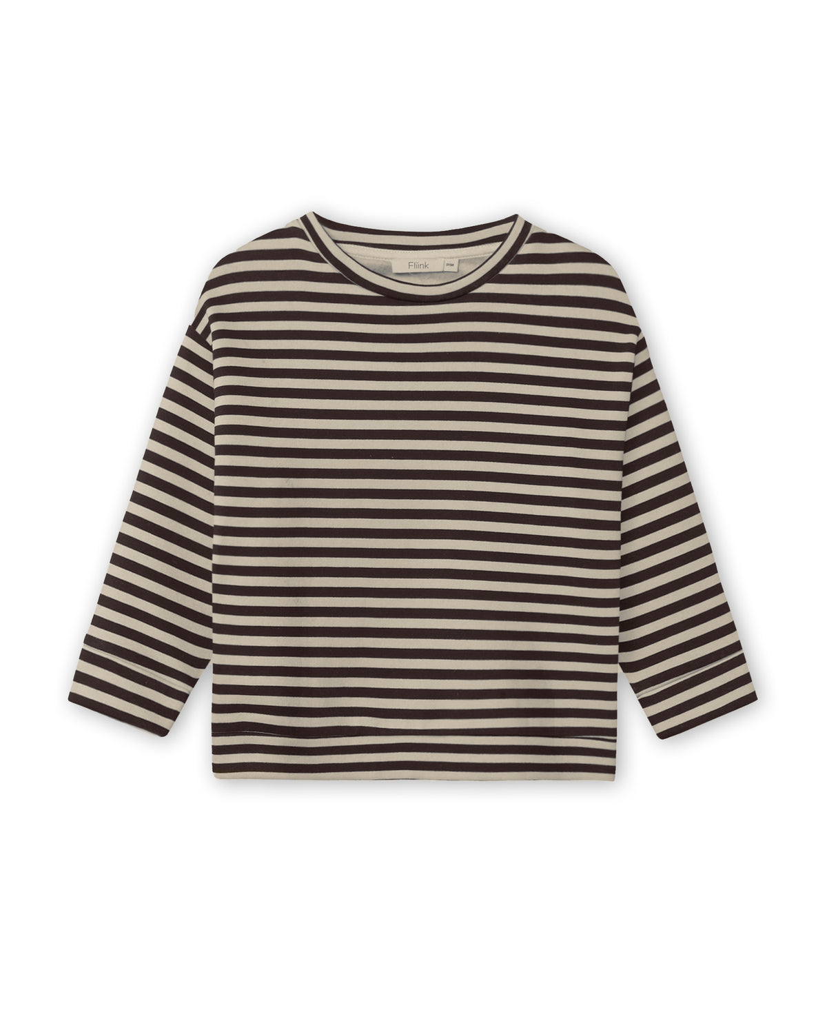Fliink | Alvin gestreepte sweater Coffee Bean / Sandshell