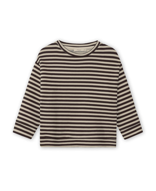 Fliink | Alvin gestreepte sweater Coffee Bean / Sandshell