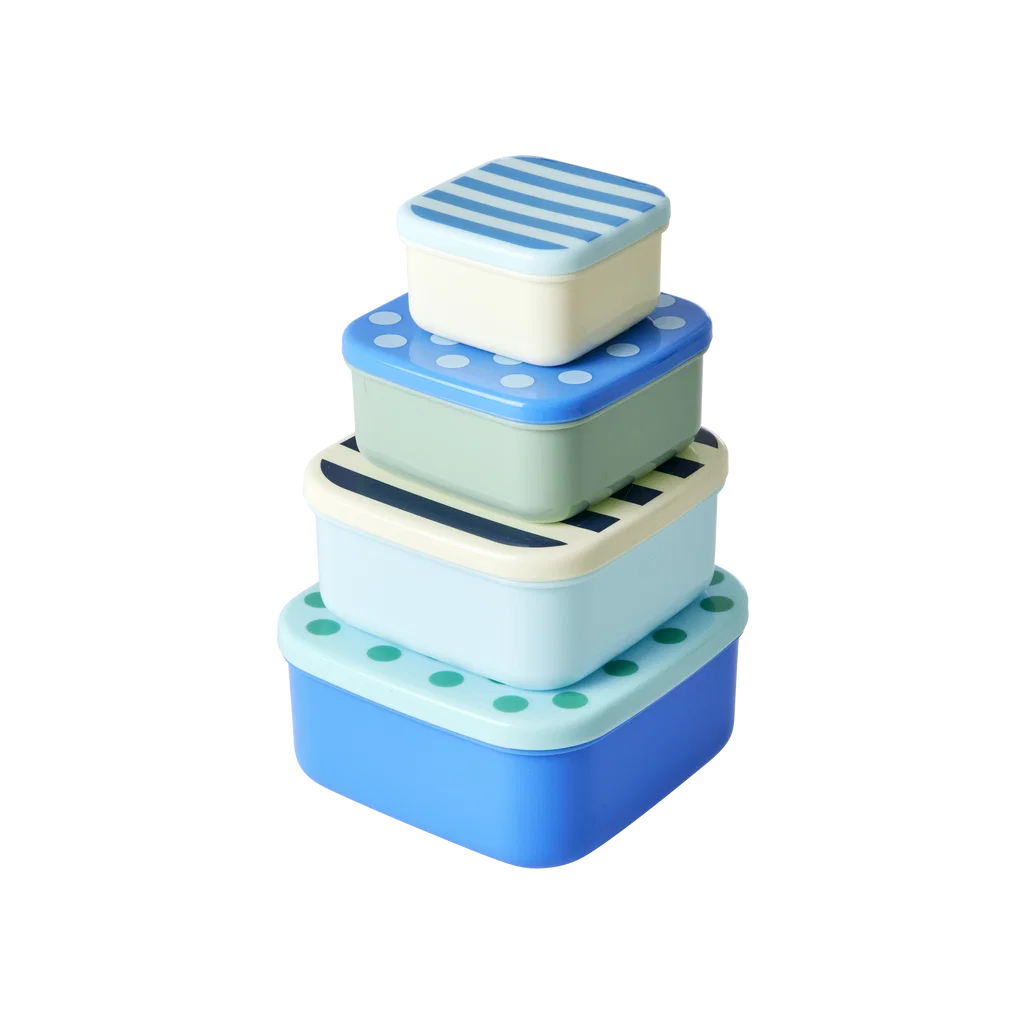 RICE | Bewaarbakjes Stripes & Dots - set van 4