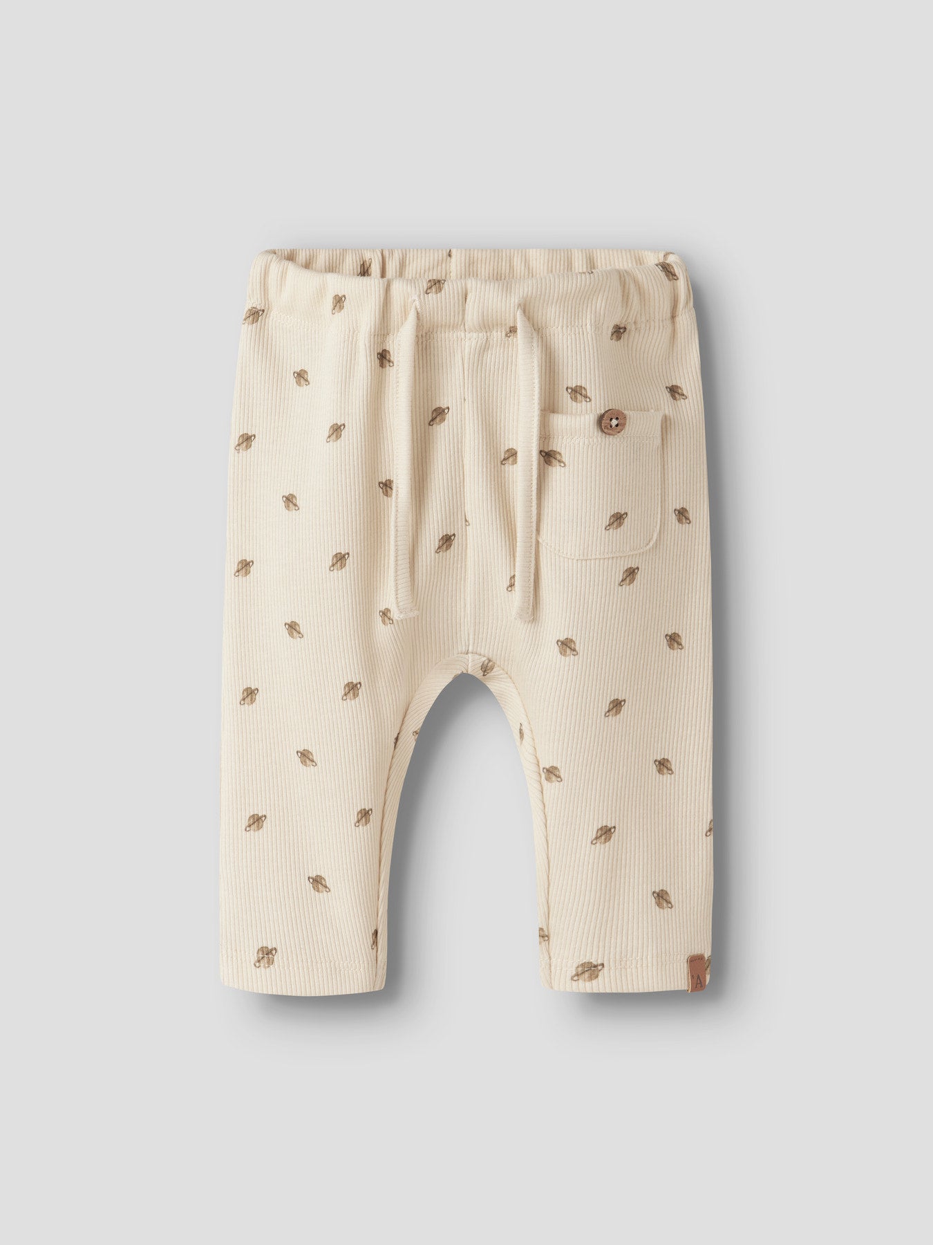Lil' Atelier | Baby Broekje Rib Off White – Broekje met Planetenprint