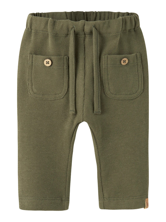 Lil' Atelier | Baby Broek Olijfgroen – Zachte Sweatbroek