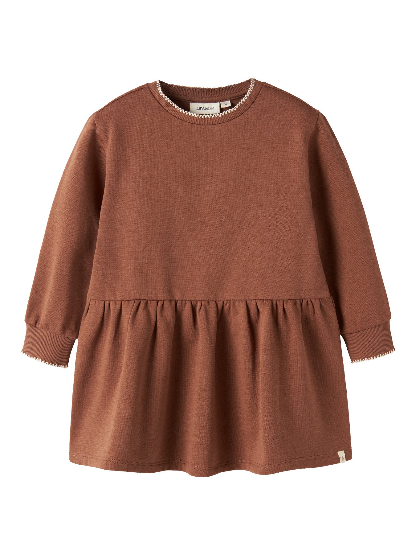 Lil' Atelier | Sweatjurk Bruin – Zachte Jurk voor Meisjes