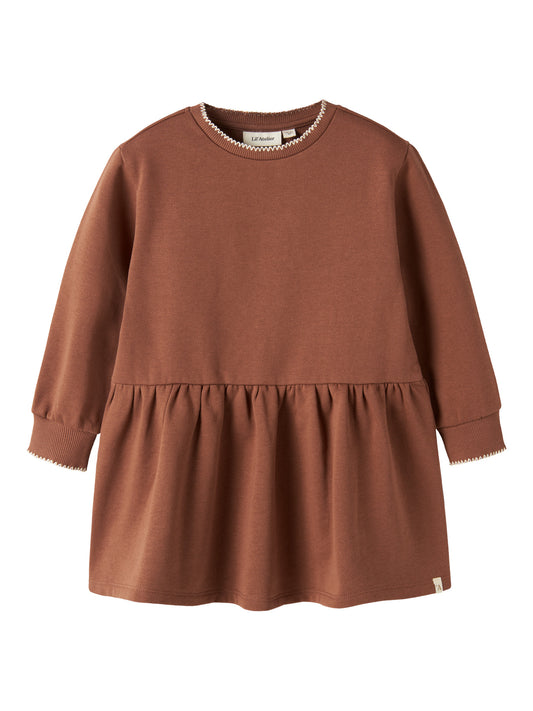 Lil' Atelier | Sweatjurk Bruin – Zachte Jurk voor Meisjes