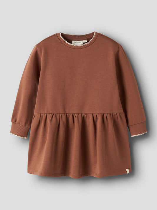 Lil' Atelier | Sweatjurk Bruin – Zachte Jurk voor Meisjes