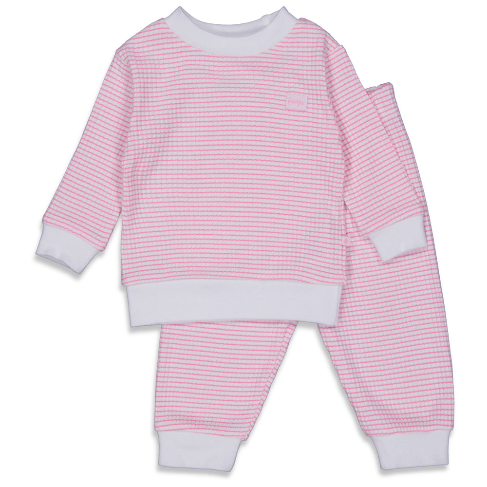 Roze pyjama van Feetje met witte boorden