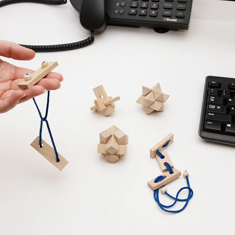 Kikkerland | Mystery Matchbox Wooden Puzzles – Houten Breinpuzzels in Luciferdoosje