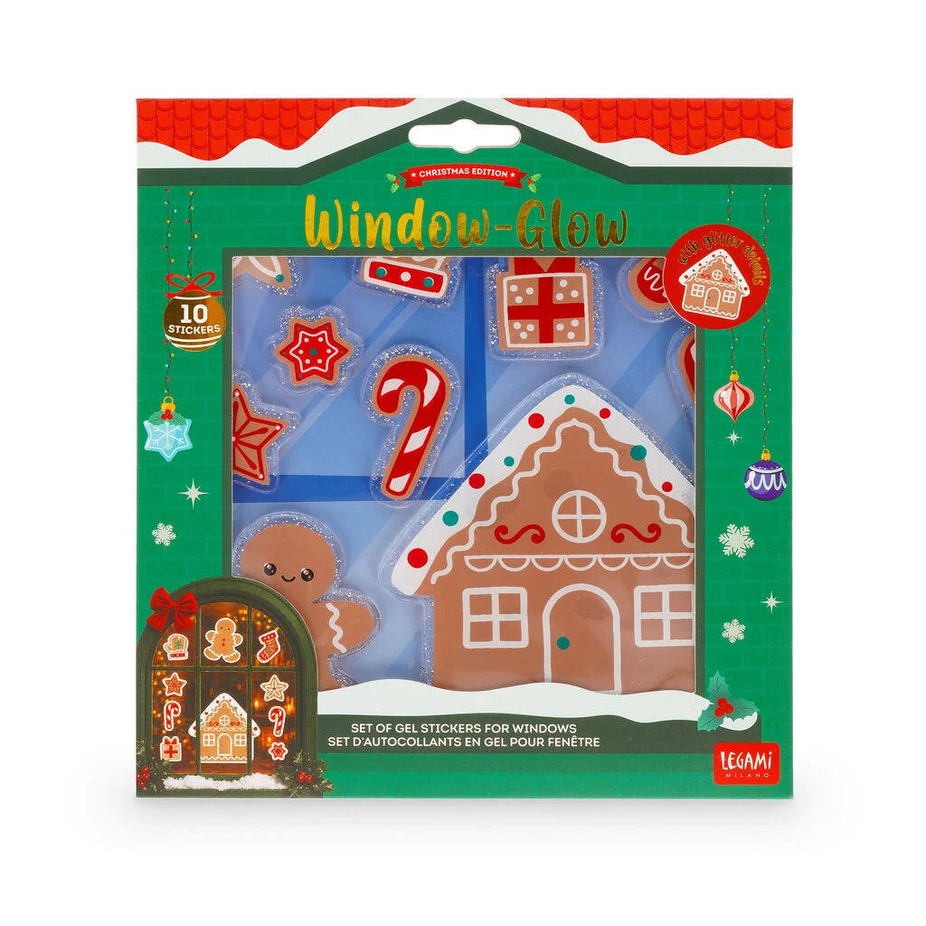 Legami | Gingerbread Raamstickers Gel – Window-Glow