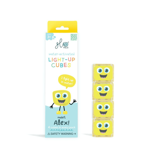 Glo Pals | Light-Up Cubes Alex – 4 stuks lichtgevend badspeelgoed