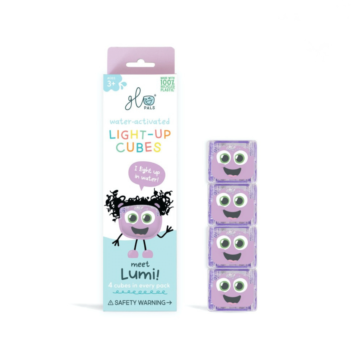 Glo Pals | Light-Up Cubes Lumi – 4 stuks lichtgevend badspeelgoed