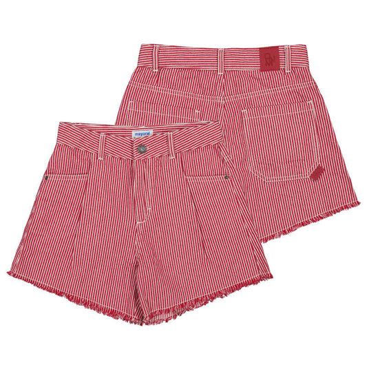 Mayoral | Denim short rood wit gestreept