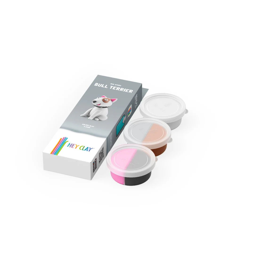 HeyClay | Bull Terrier – 3 Cans Klei Set