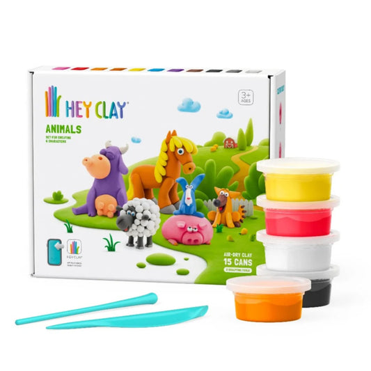 Hey Clay | Farm Animals Klei Set – Boerderij Dieren Maken (15 Cans)