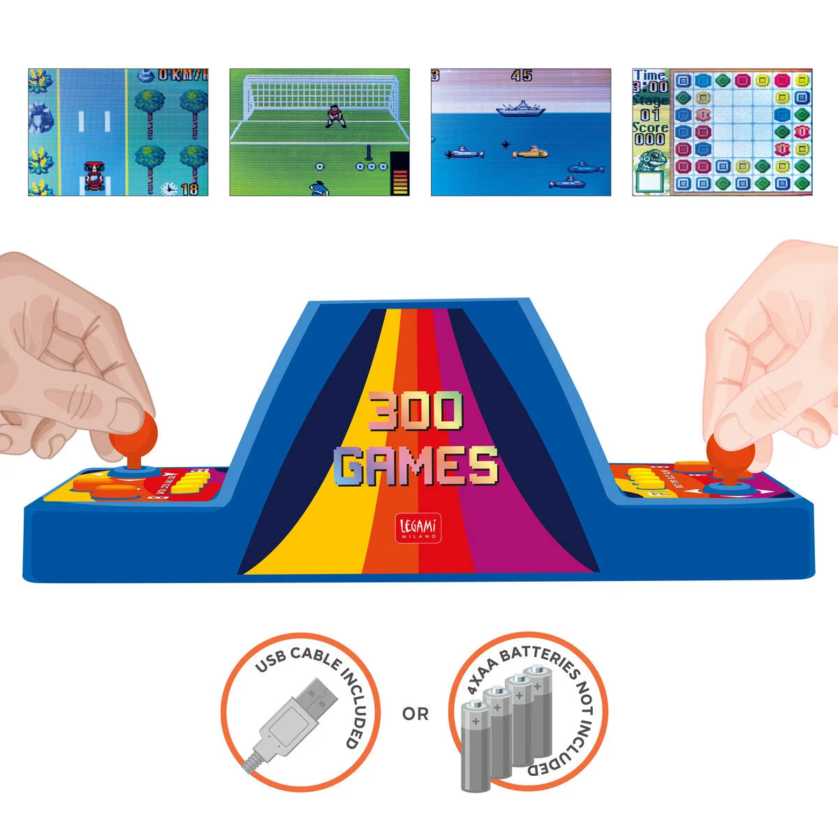 Legami | Two Player Mini Arcade Game – 300 Games