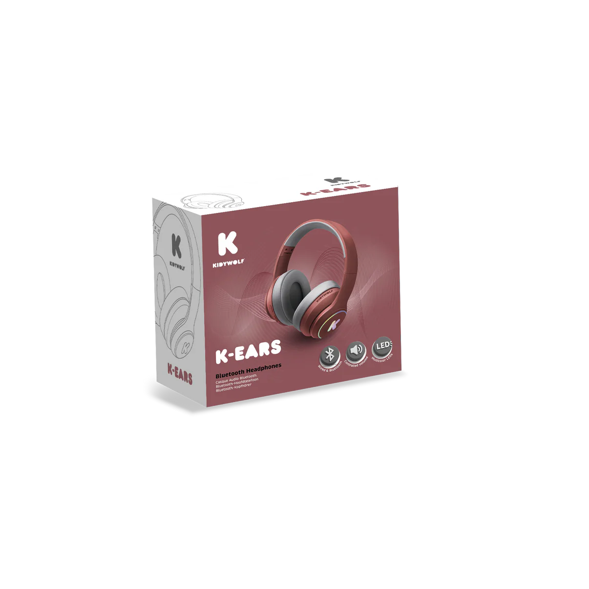 Kidywolf | Kinder Koptelefoon Rood – Comfortabele Headset met Lichteffecten