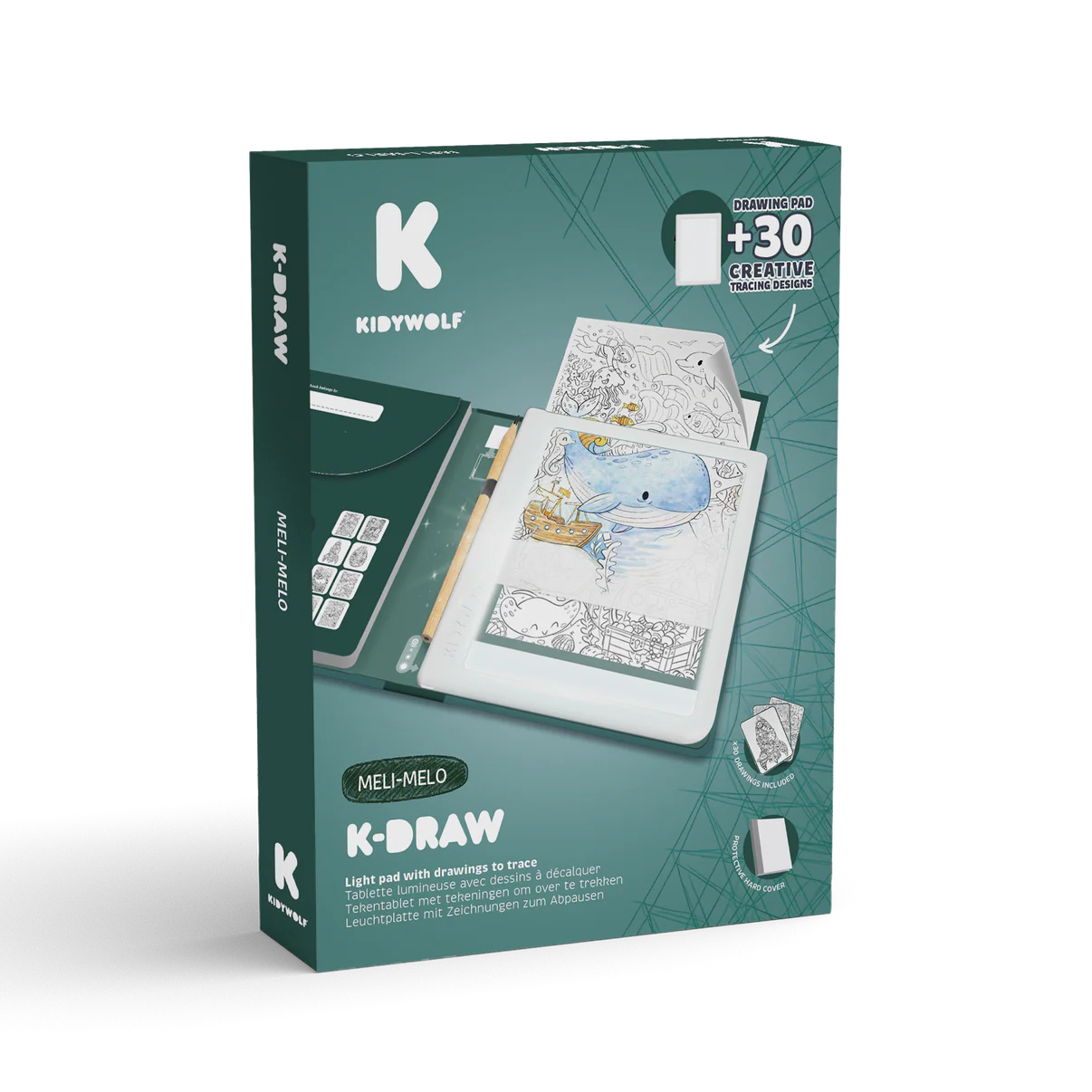 Kidywolf | K-DRAW Pad Animals – Verlichte Tekentafel met Dieren (10+)