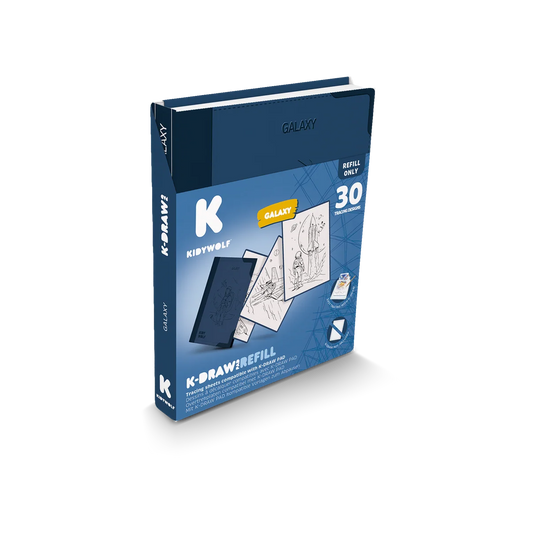 Kidywolf | K-DRAW-PAD Refill Galaxy – 30 ruimtetekeningen