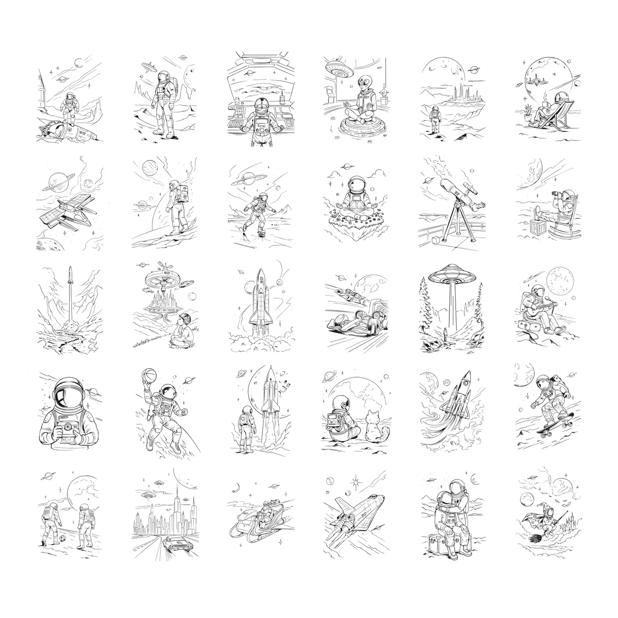Kidywolf | K-DRAW-PAD Refill Galaxy – 30 ruimtetekeningen