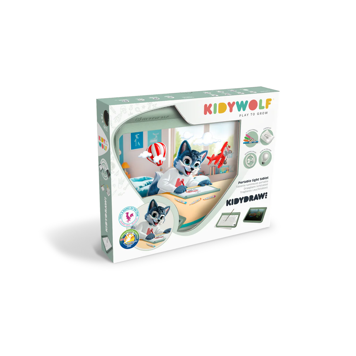 Kidywolf | KIDYDRAW PRO Groen – Verlicht Tekenbord voor Creatieve Kids