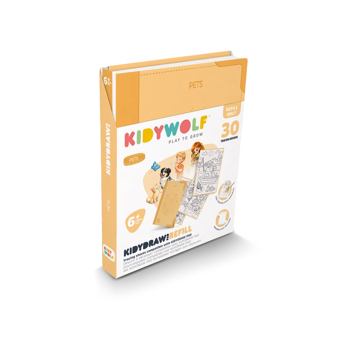 Kidywolf | KIDYDRAW-PAD Refill Pets – 30 huisdiertekeningen
