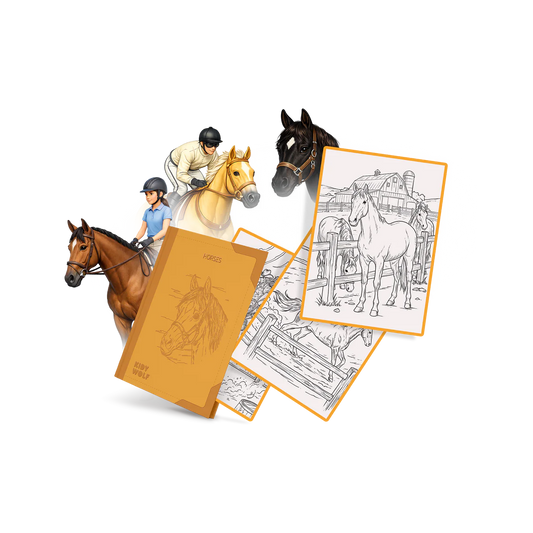 Kidywolf | KIDYDRAW-PAD Refill Horses – 30 paardentekeningen