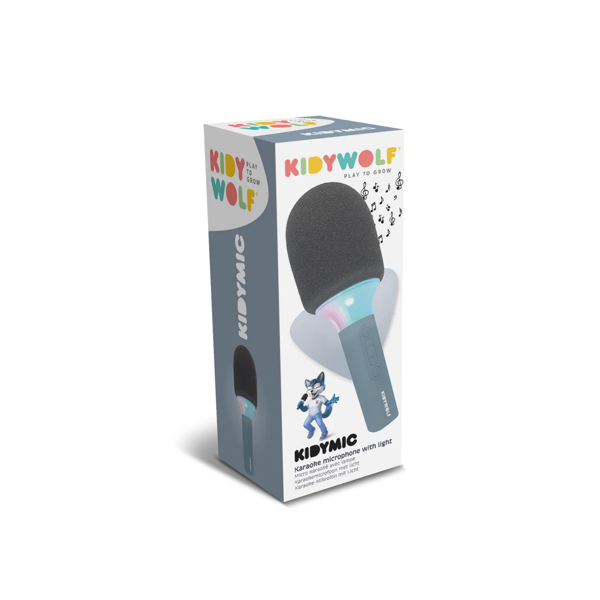 Kidywolf | KIDYMIC Blauw – Karaoke Microfoon met Licht & Geluid voor Kinderen