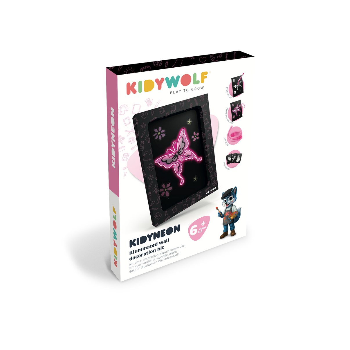 Kidywolf | Kidyneon lichtgevende wanddecoratie - sprookjes