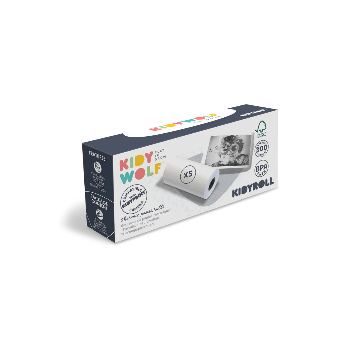 Kidywolf | KIDYROLL Klassiek – Thermisch Printpapier voor KIDYPRINT & K-PRINT