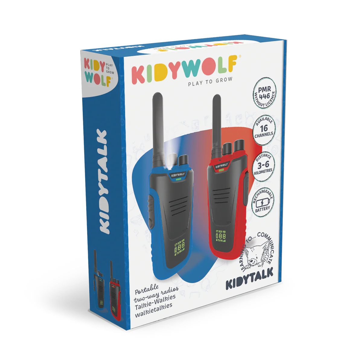 Kidywolf | KIDYTALK Blauw & Rood – Walkietalkies voor Avontuurlijke Kids