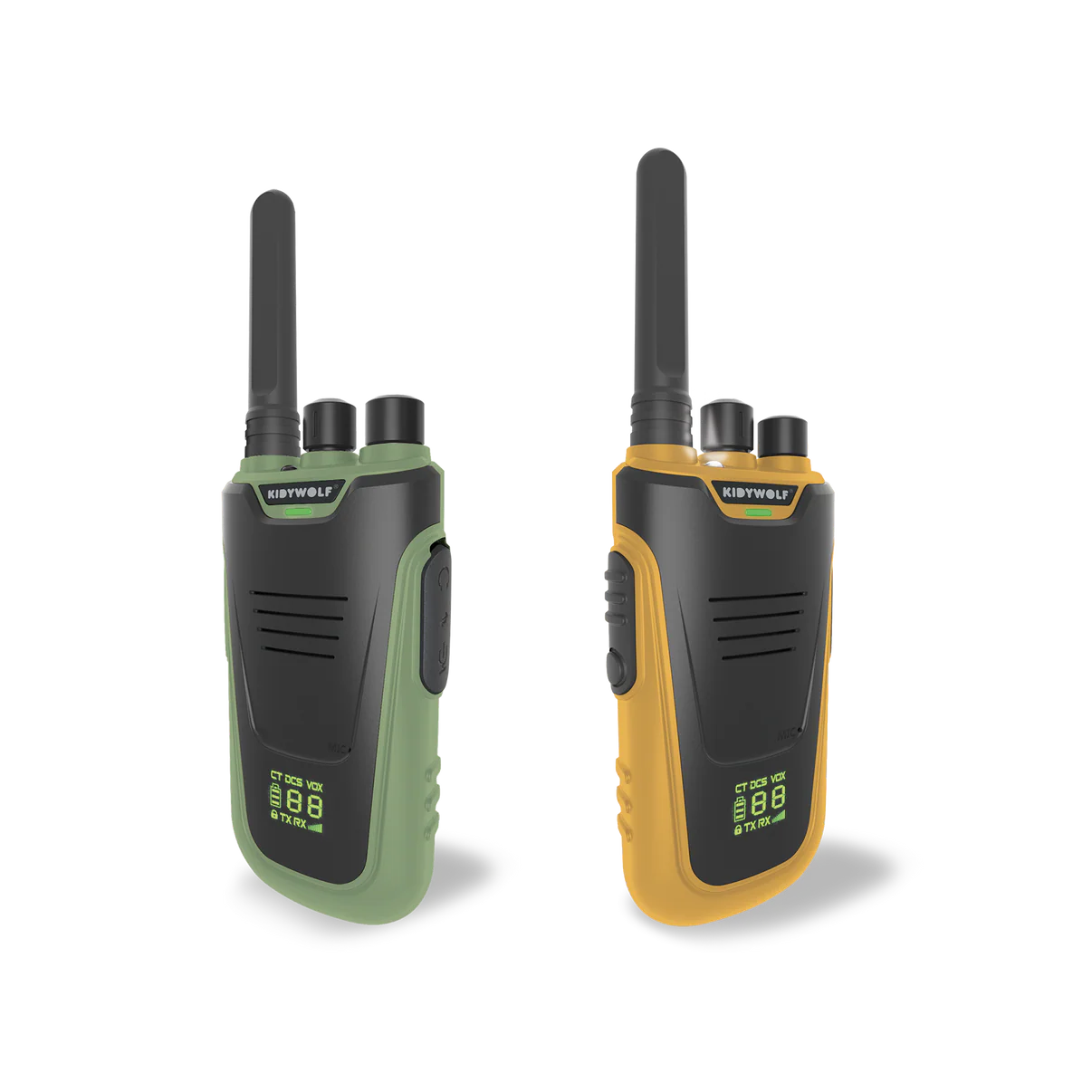 Kidywolf KIDYTALK Groen & Geel – Walkietalkies voor Buitenavonturen
