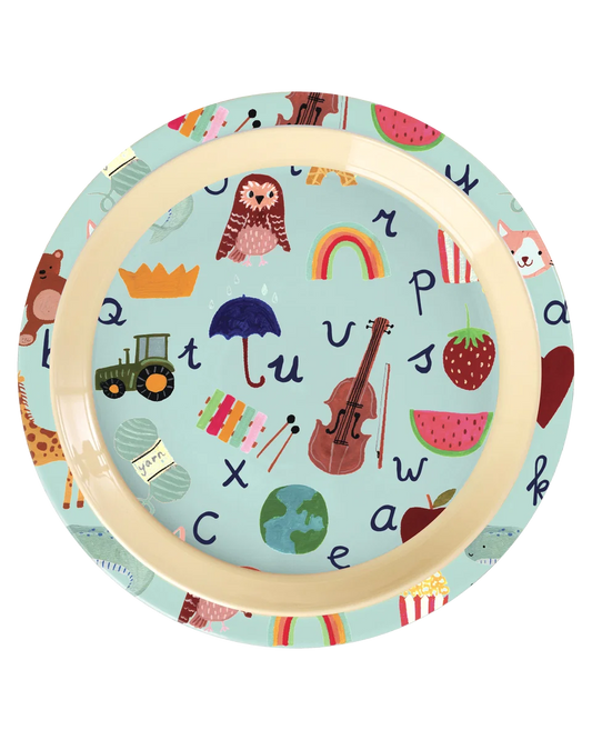 RICE | Melamine kinderbord Blue ABC
