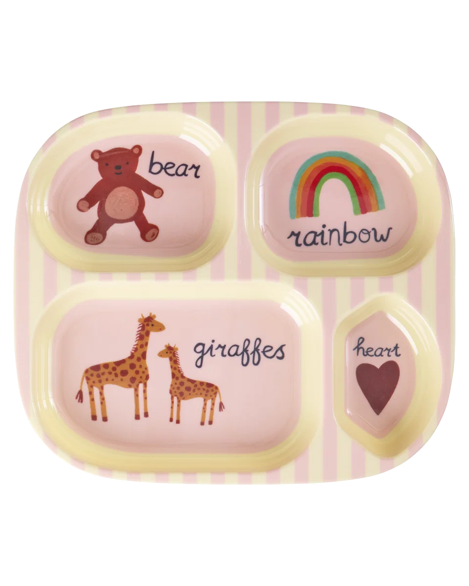 RICE | Melamine vakjesbord Pink ABC 4 vakken