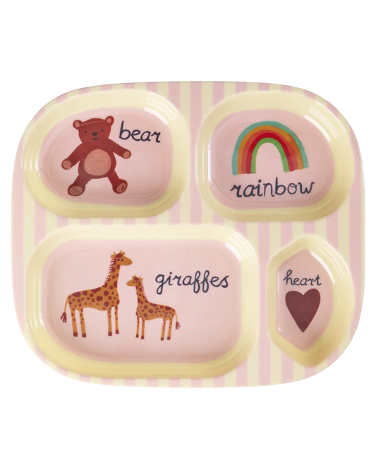 RICE | Melamine vakjesbord Pink ABC 4 vakken