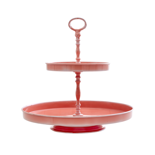 RICE | metalen etagère 2-laags Cute Coral groot