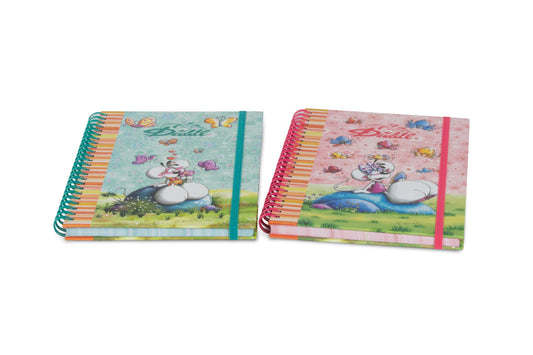Diddl | A5 Spiraal Notitieboek met Glitter Elastiek