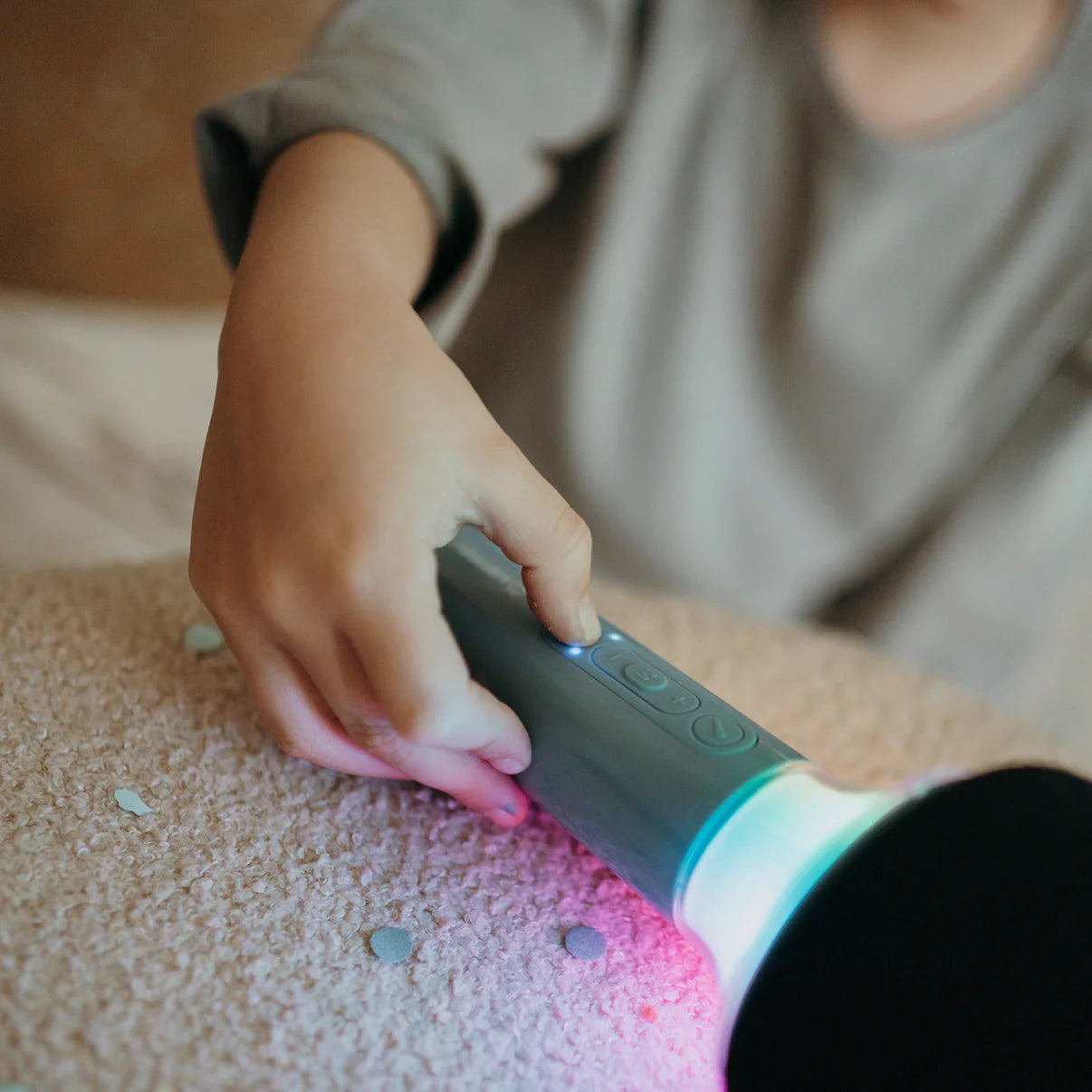 Kidywolf | KIDYMIC Blauw – Karaoke Microfoon met Licht & Geluid voor Kinderen
