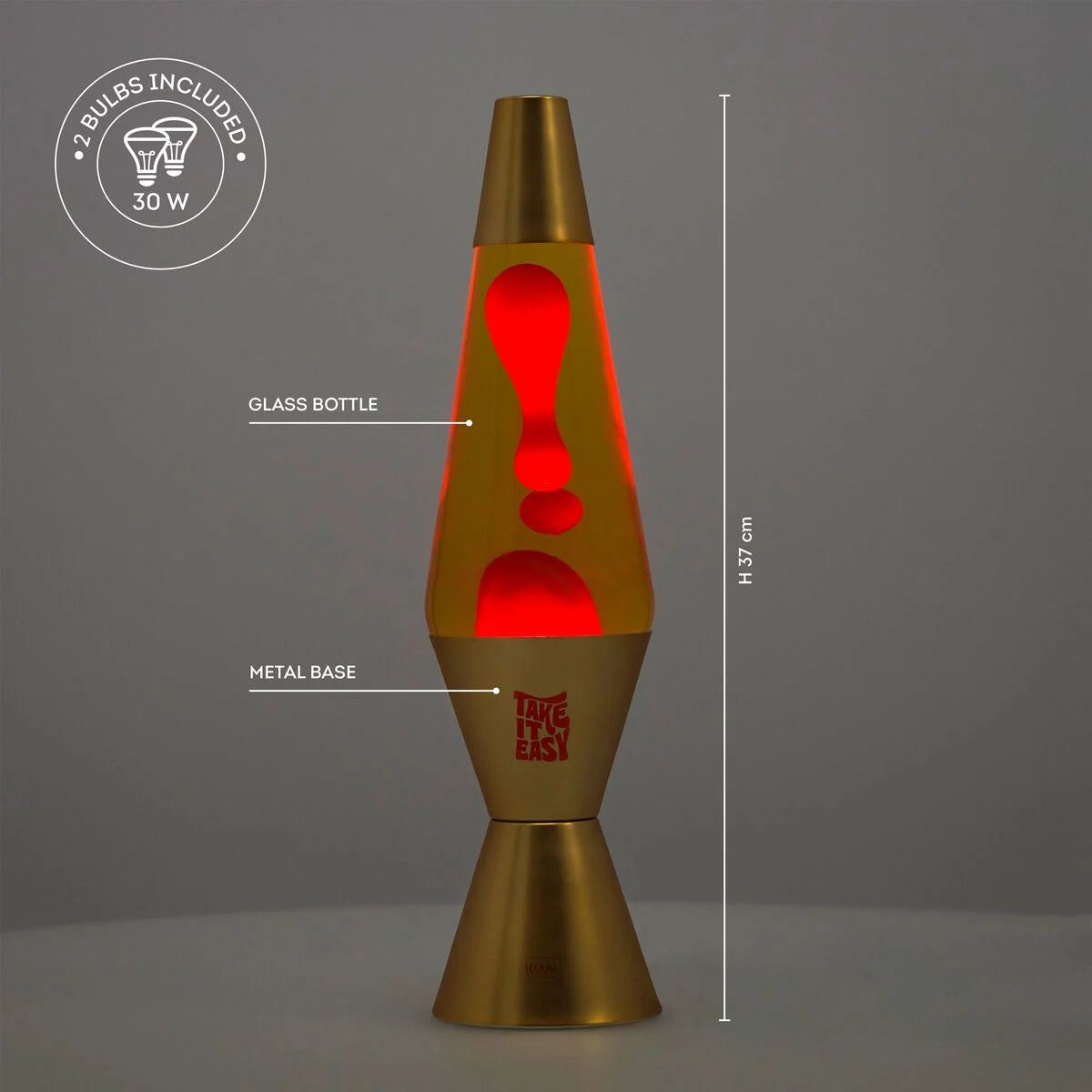 Legami | Gold Lava Lamp – Magmastic - Oranje Retro Sfeerverlichting
