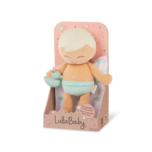LullaBaby | Jongens Badpop 35,5 cm met Handdoek & Badeendje
