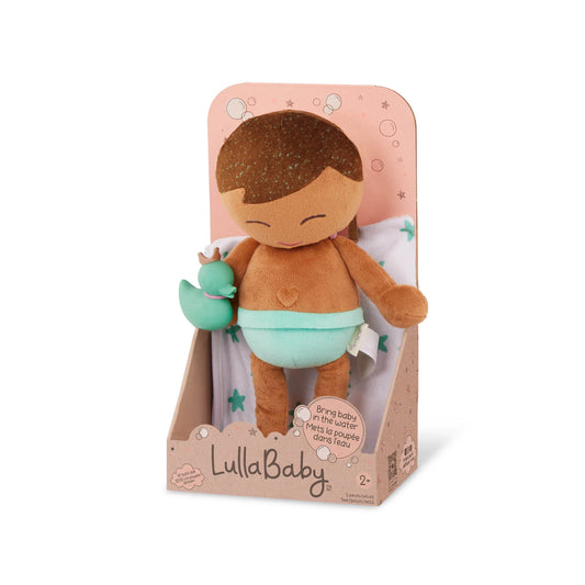 Lullababy | badpop jongen met bruin haar – 35 cm