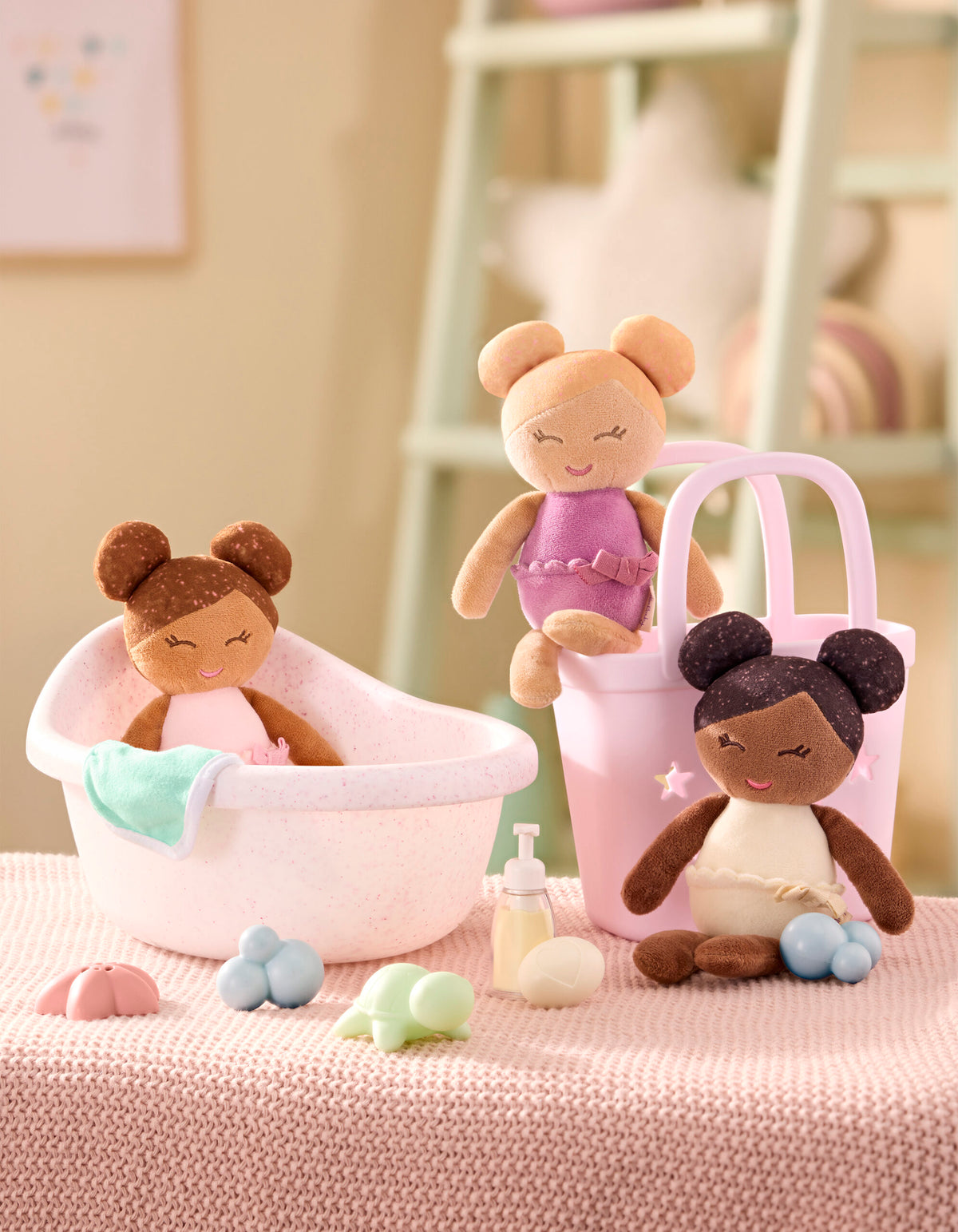 Lullababy | badpoppen set – 3 badpoppen in mandje