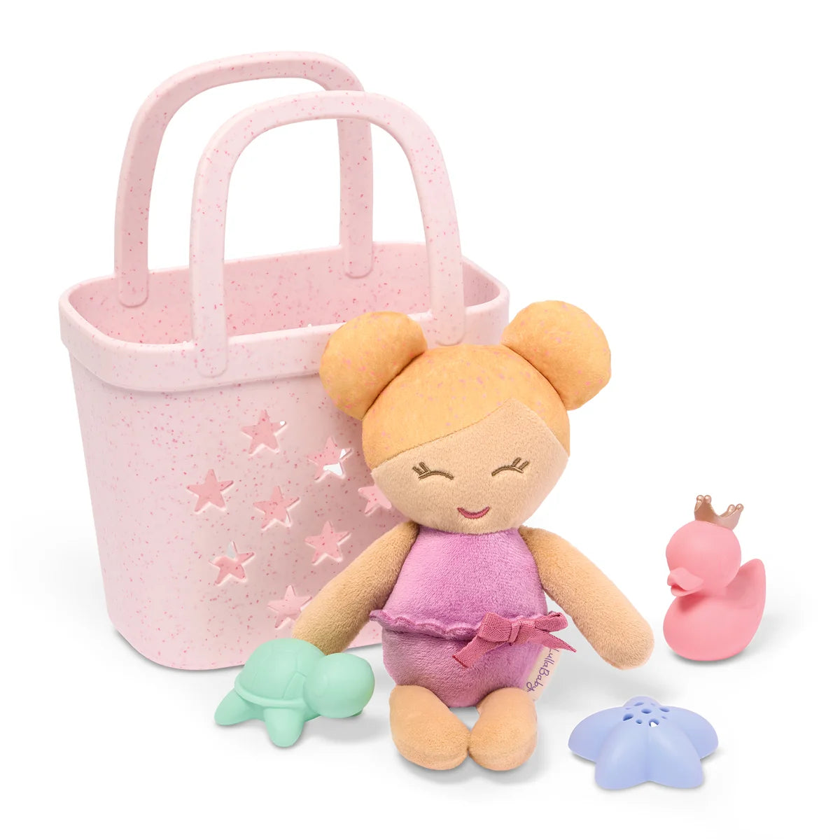 Lullababy | badpop met accessoires in mandje