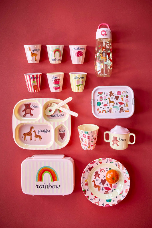 RICE | Lunchbox 6 vakken Pink ABC Rainbow