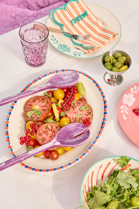 RICE | resin saladebestek paars 2-delig