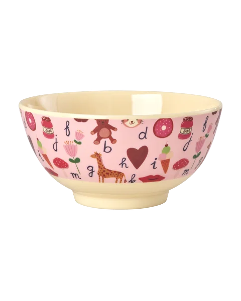 RICE | Melamine kom Pink ABC 700 ml