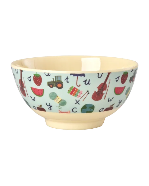 RICE | Melamine kom Blue ABC 700 ml