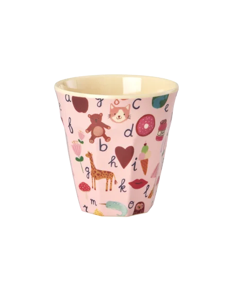 RICE | Melamine beker Pink ABC 250 ml