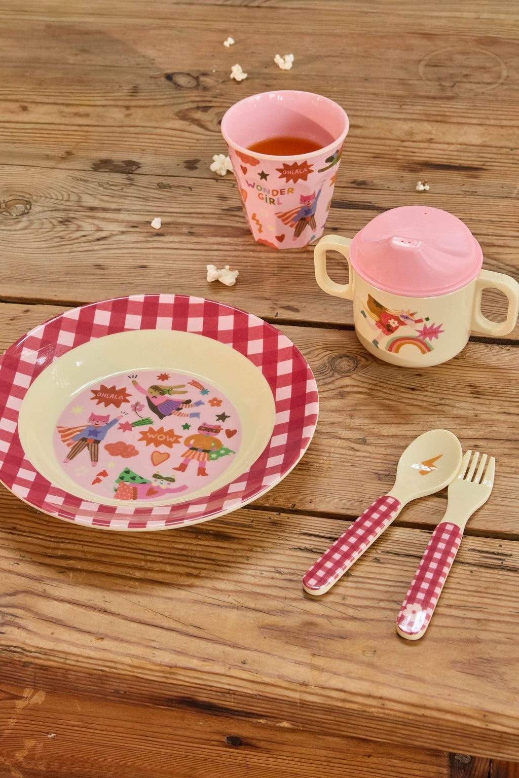 RICE | medium kids cup - pink - hero print
