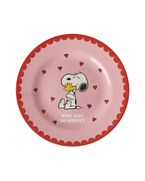 RICE | Rond bord snoopy - roze hartjes