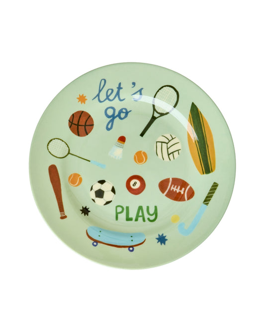 RICE | kids plate - sports print